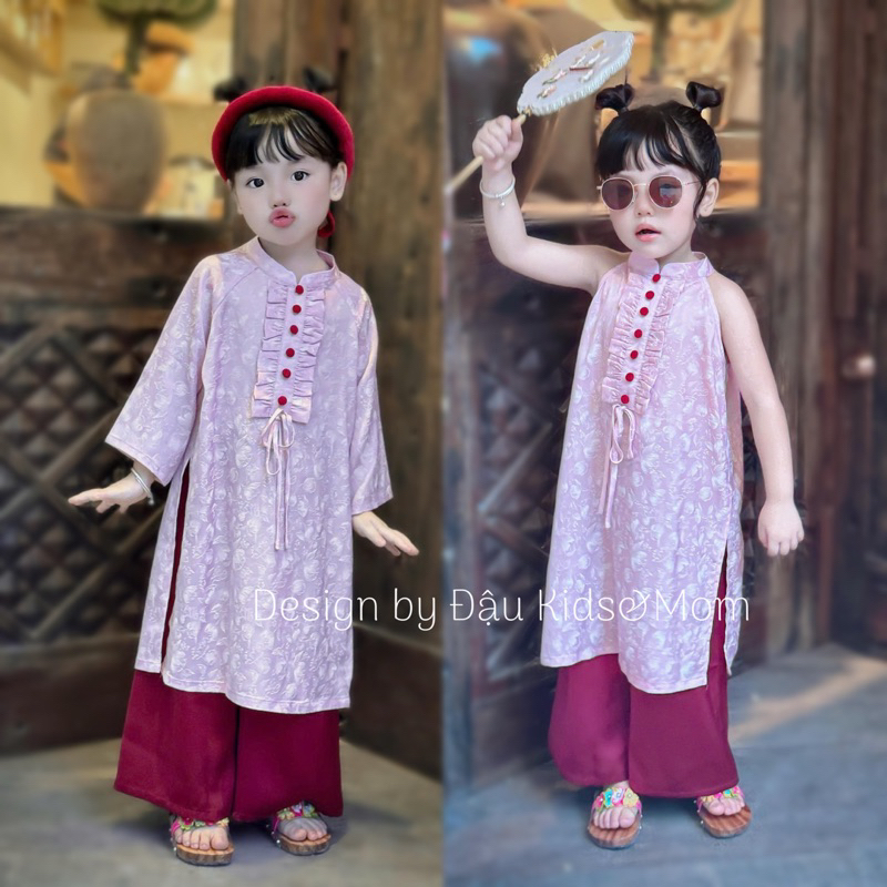 Áo dài Như Ý - Set áo dài lụa gấm cho mẹ và bé gái diện Tết và Trung Thu 10 主图 02 9