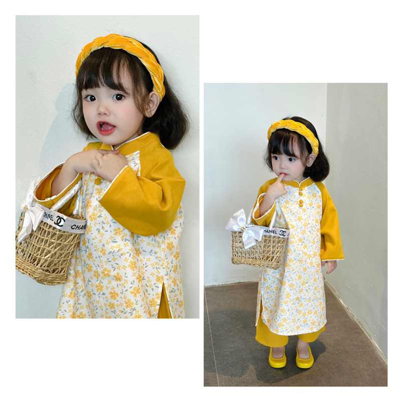 Set Áo Dài Hoa Nhí Vàng – Text Nhung Cho Bé Trai & Bé Gái 9 images upload woo2F3c0821be0f2b38cee3281b8052cff7df