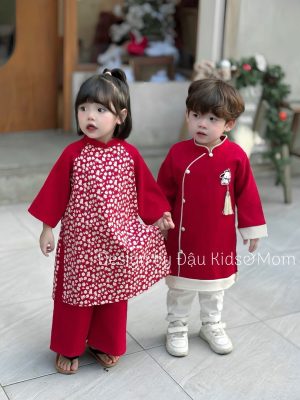 Sét Áo Dài Truyền Thống Cho Bé Gái (8- 32kg)Chất Liệu Thô Cà Bông Phối Tex Nhung 2 images upload woo2Ff952bf54d8c5dc7b2019545cd8405d6e